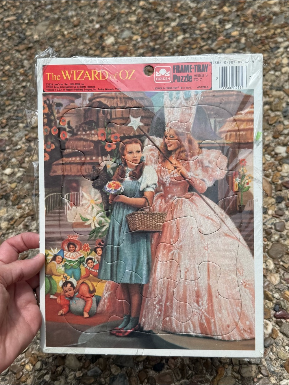 Vintage 1988 Wizard of Oz Golden Frame-Tray Puzzle Dorothy Glinda 4512C-4 Sealed